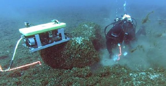 Jake the ROV on the bottom of Lake Huron